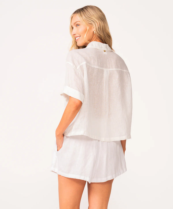 PQ Swim Linen Shorts in White