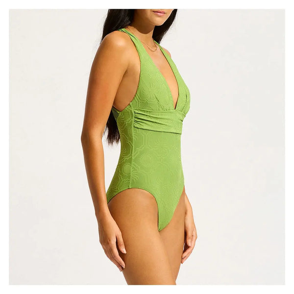 Seafolly Cross Back One Piece in Sage