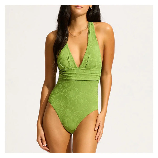 Seafolly Cross Back One Piece in Sage