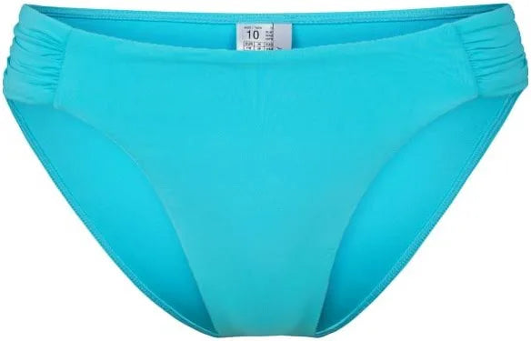 Seafolly Twist Bandeau and High Leg Ruched Pant Bikini Set in Atoll Blue