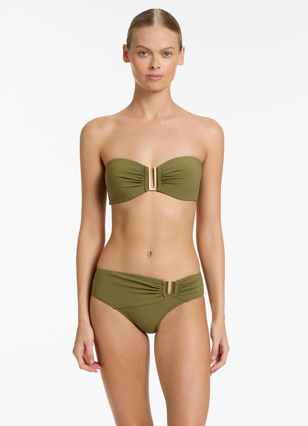 Jets Jetset Bandeau Top U-Trim Mid Pant Bikini Set Moss