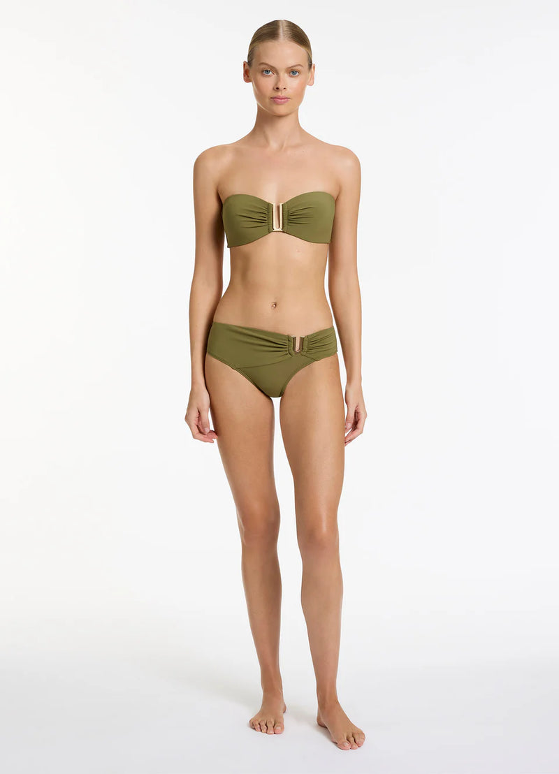 Jets Jetset Bandeau Top U-Trim Mid Pant Bikini Set Moss