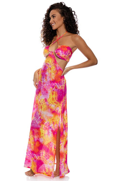 Luli Fama Retro Dream Bandeau Cut Out Dress