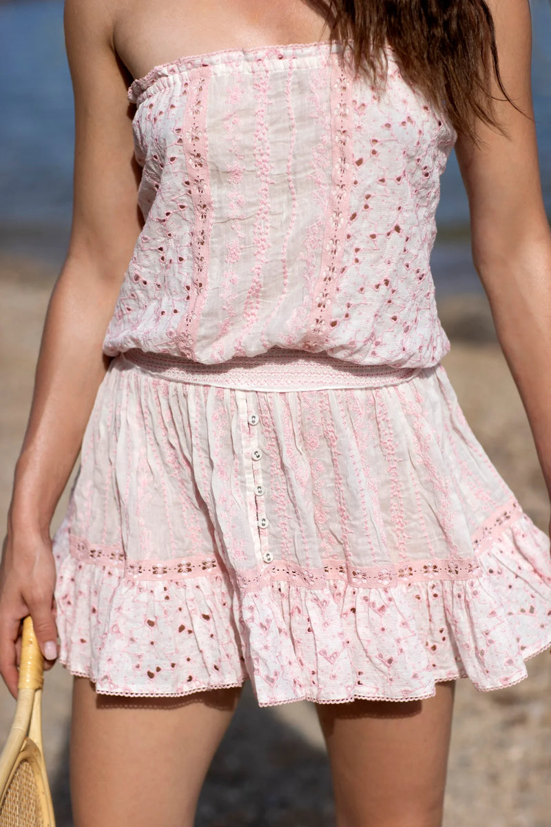 Sunday St Tropez Malibu Embroidered Dress Pink