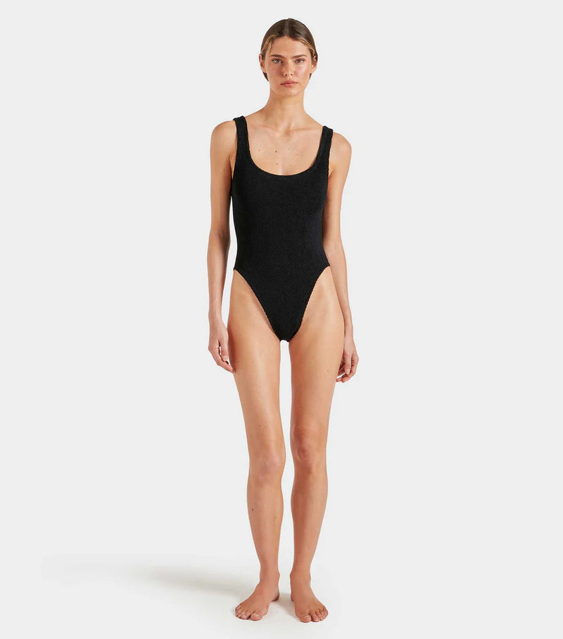 HunzaG Square Neck One Piece in Black