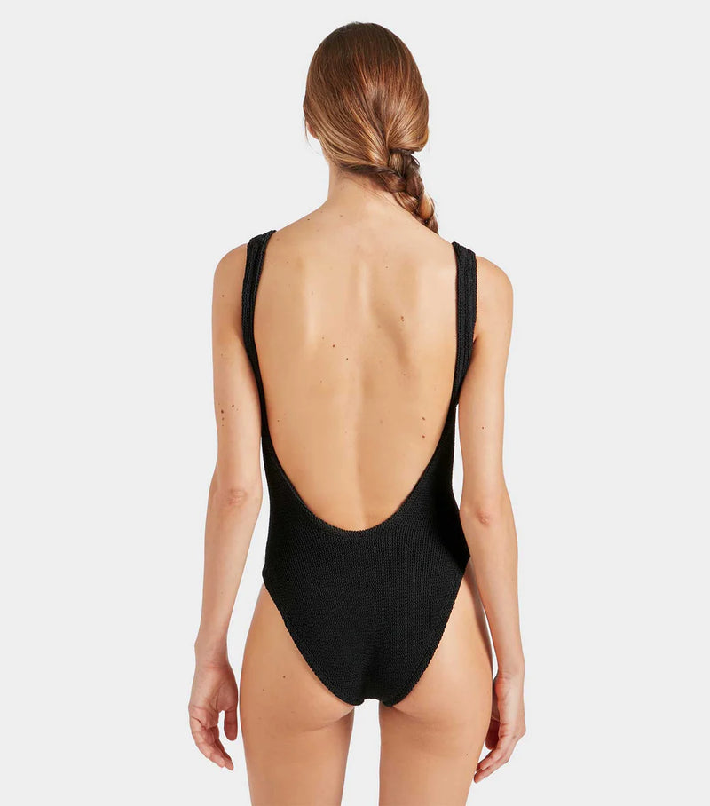 HunzaG Square Neck One Piece in Black