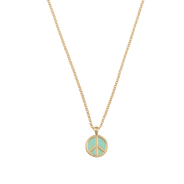Talis Chains Peace Pendant Necklace in Mint