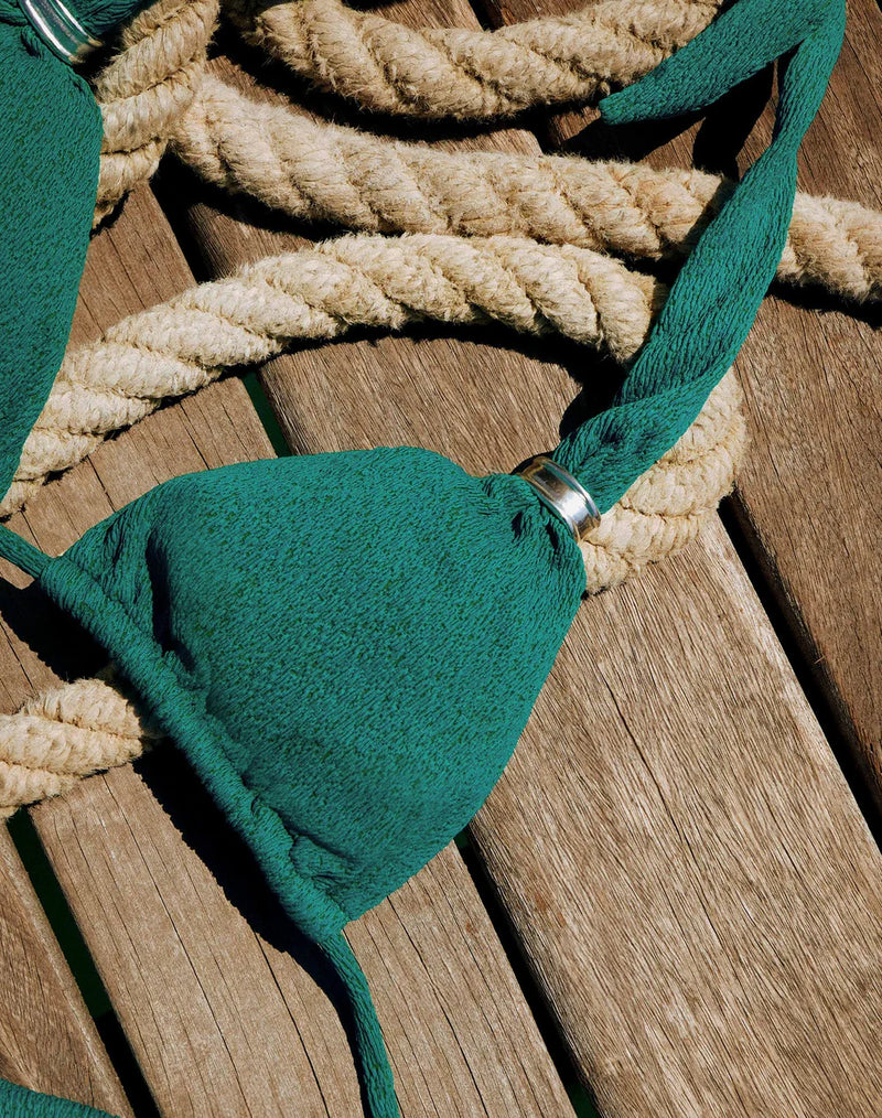 Vix Firenze Bia Tube Bikini Set in Yacht Green (full bottom)