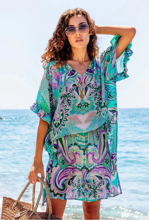 Lindsey Brown Brazil Aqua Beach Dress