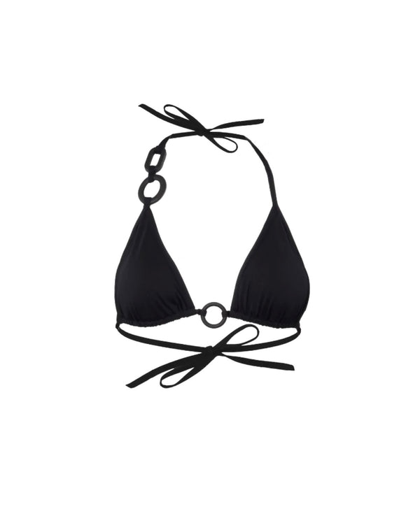 Tatiane De Freitas Triangle Ring Detail Bikini in Black
