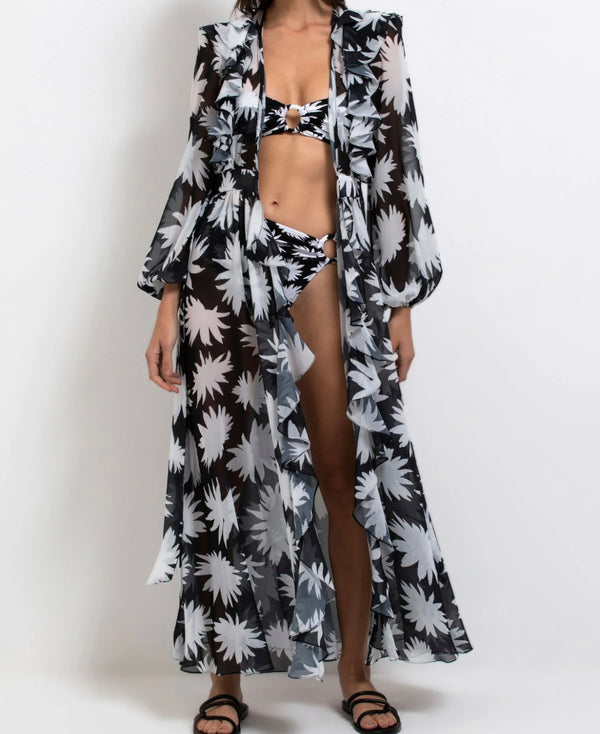 Patbo Dahlia Tie Front Maxi Robe