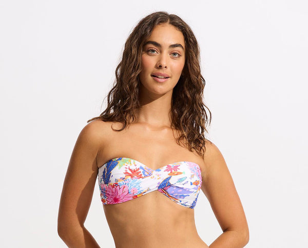 Seafolly Twist Bandeau Top and Loop Side Hipster Bikini Set in Under the Sea