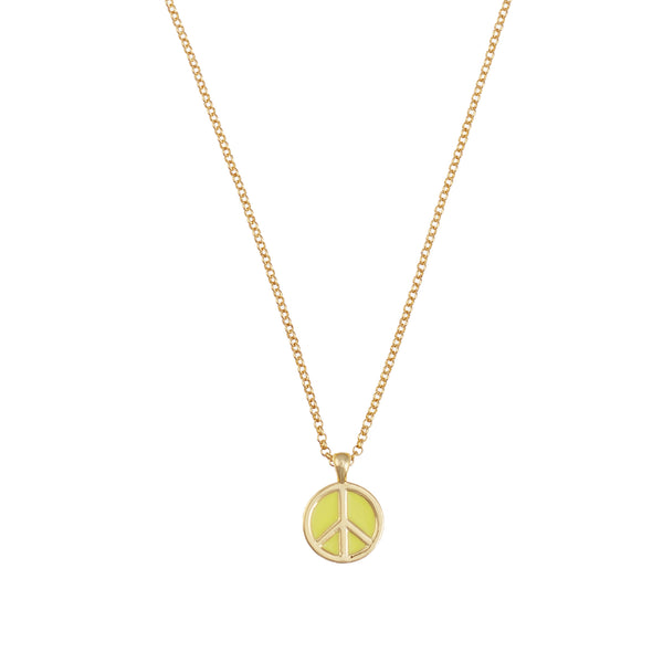 Talis Chains Peace Pendant Necklace in Pale Yellow