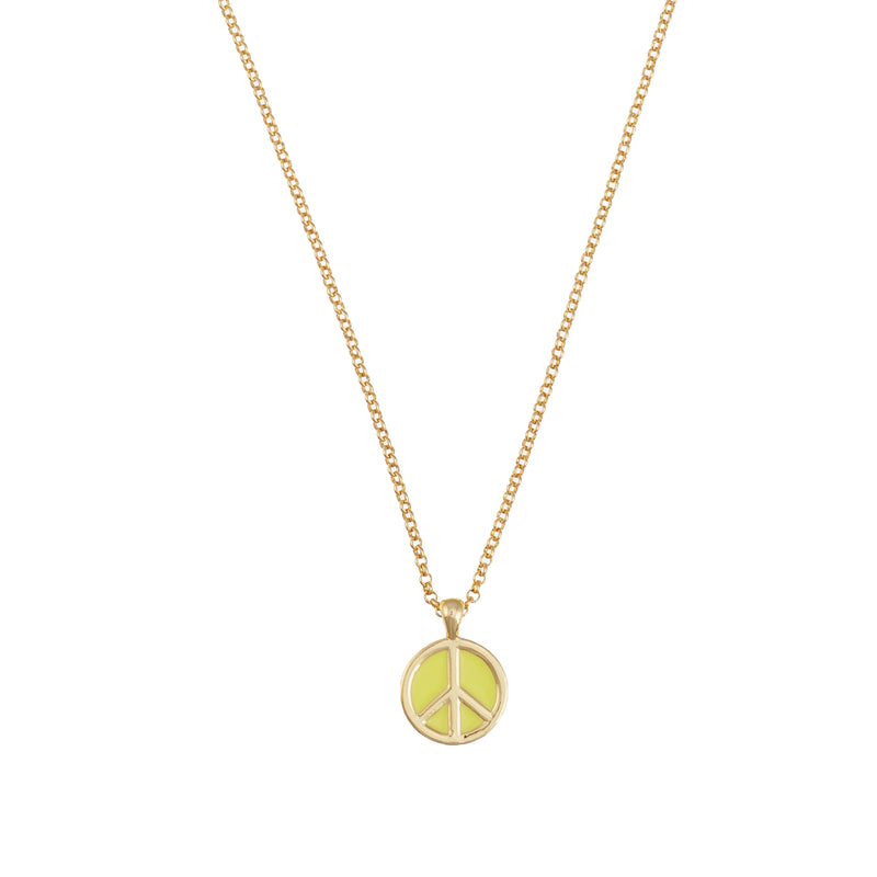 Talis Chains Peace Pendant Necklace in Pale Yellow