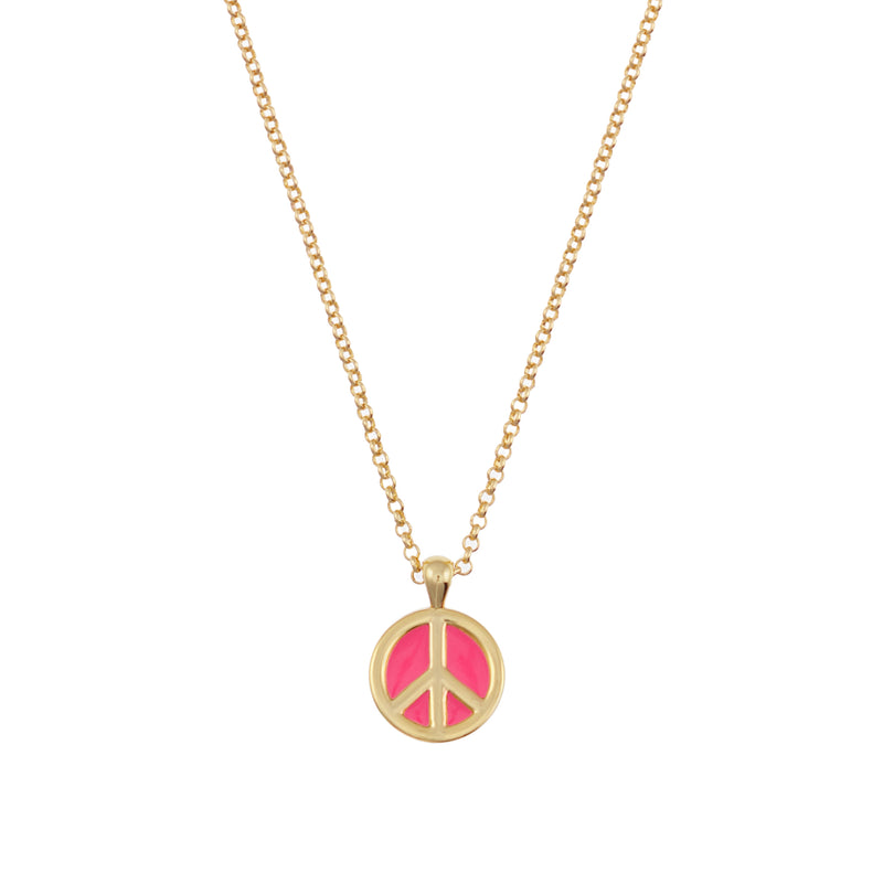 Talis Chains Peace Pendant Necklace in Hot Pink