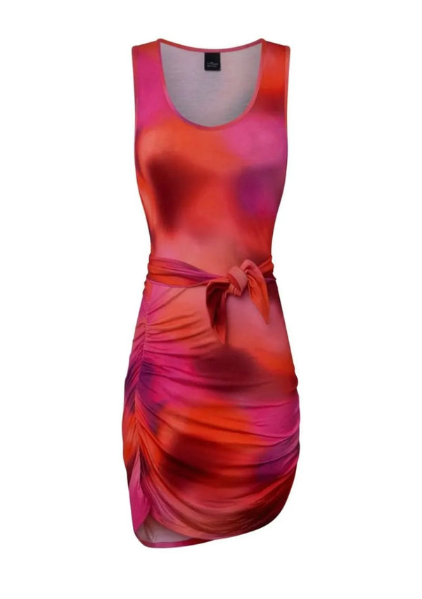 Tatiane De Freitas Diana Short Tie-Dye Dress in Red