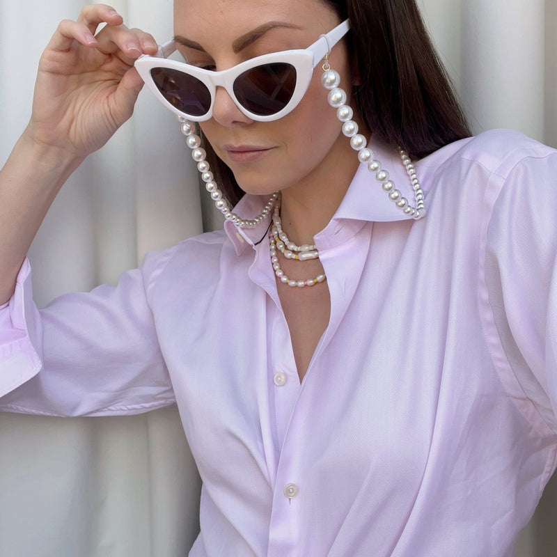 Talis Chains Pearl XL Sunglasses Chain In White