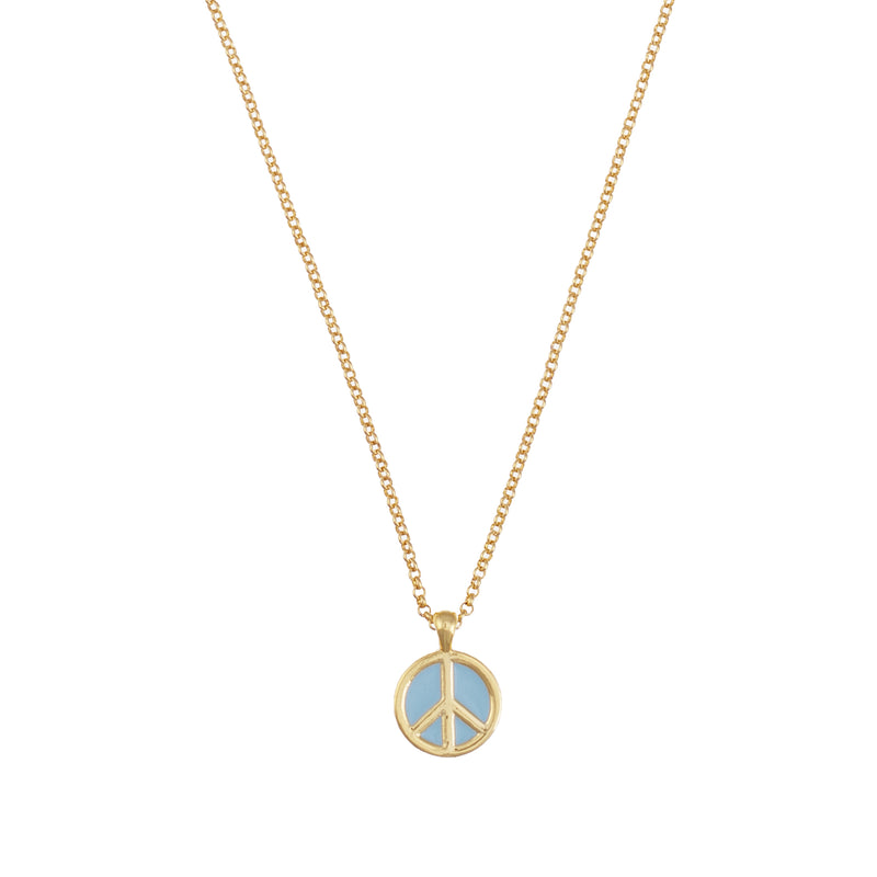 Talis Chains Peace Pendant Necklace in Pale Blue