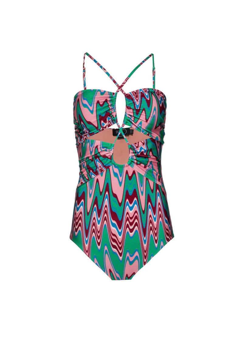 Patbo Wave Lace-Up Swimsuit