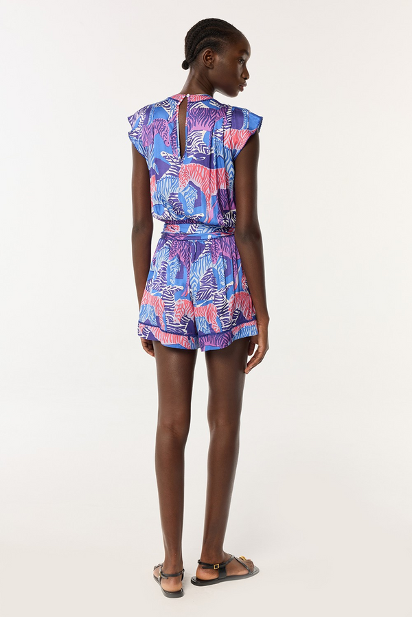 Poupette Anaik Short Jumpsuit Blue Ashanti