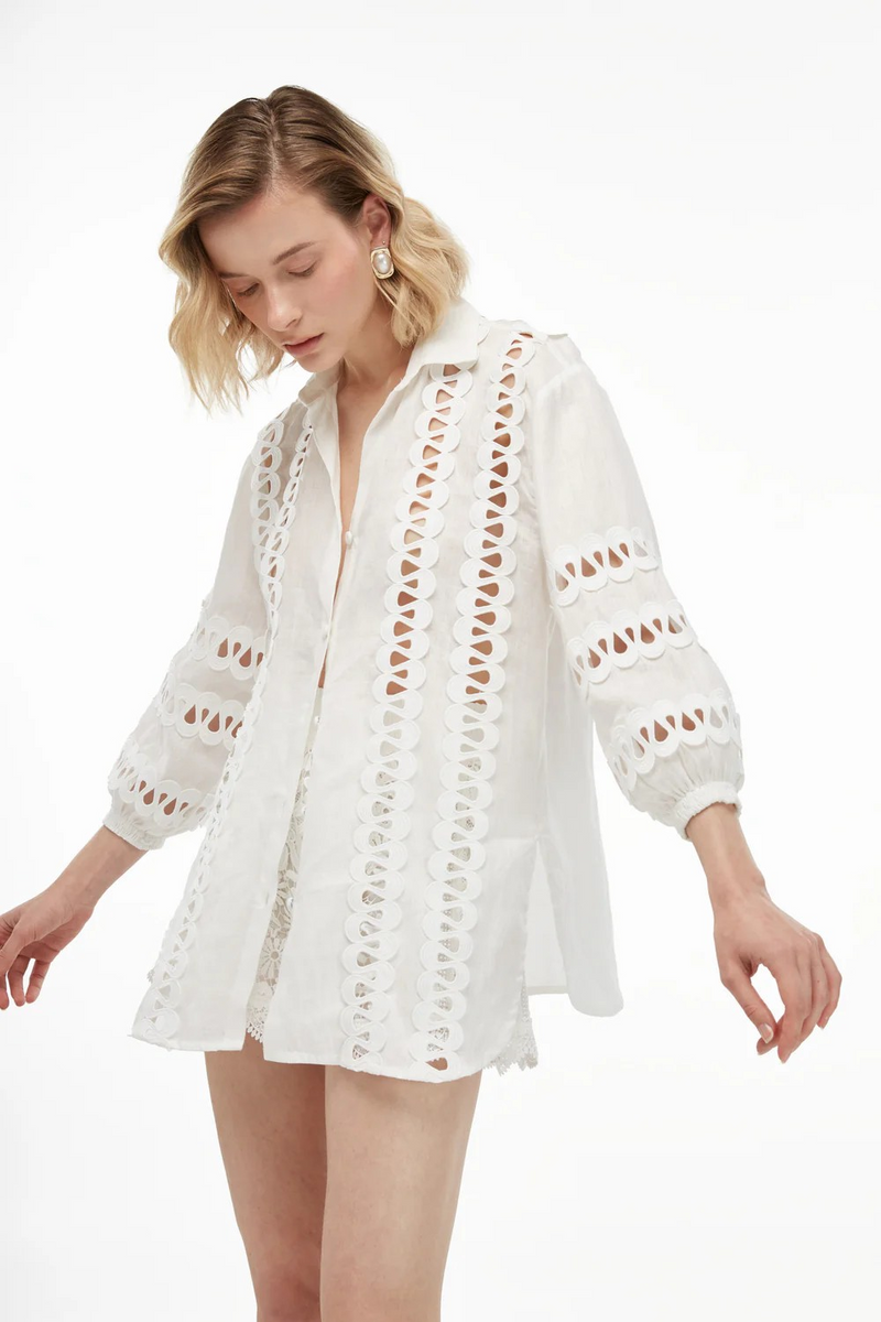 Waimari Solana Shirt in White Linen