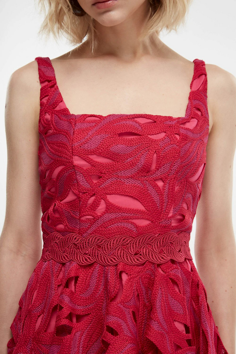 Waimari Ocaso Mini Dress in Burgundy