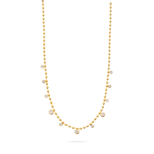 Talis Chains Ball Chain Necklace CZ Drops