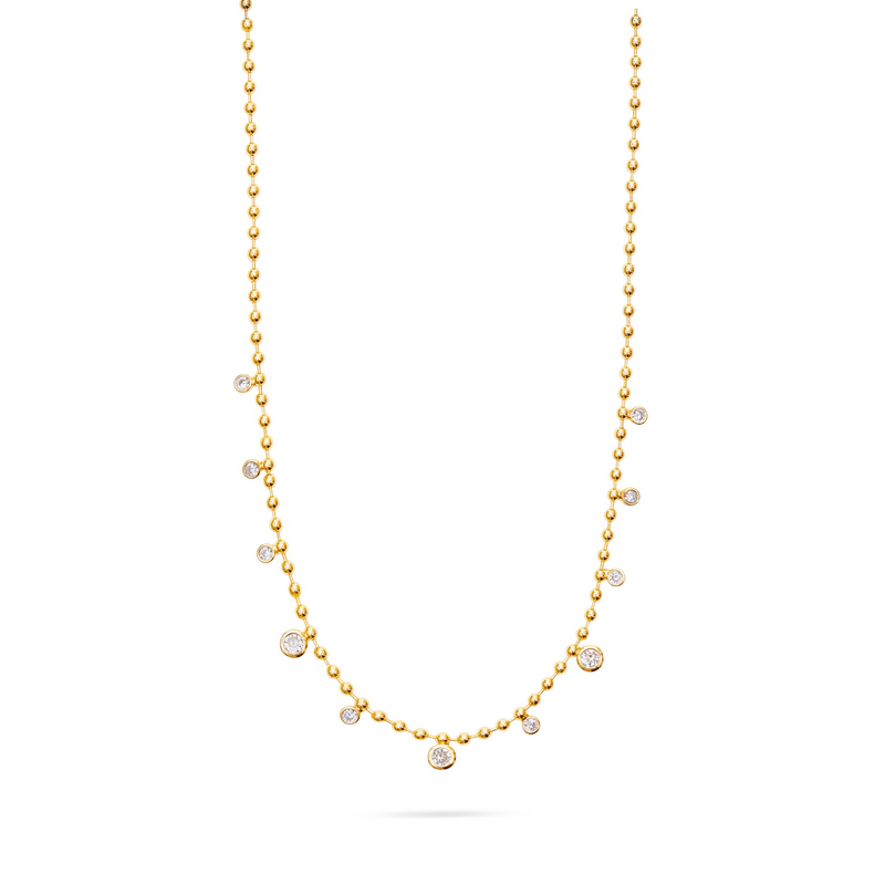Talis Chains Ball Chain Necklace CZ Drops