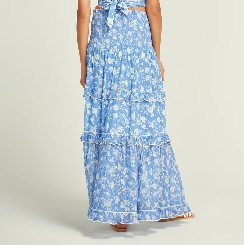 Sunday St Tropez Antonella Flower Skirt Blue