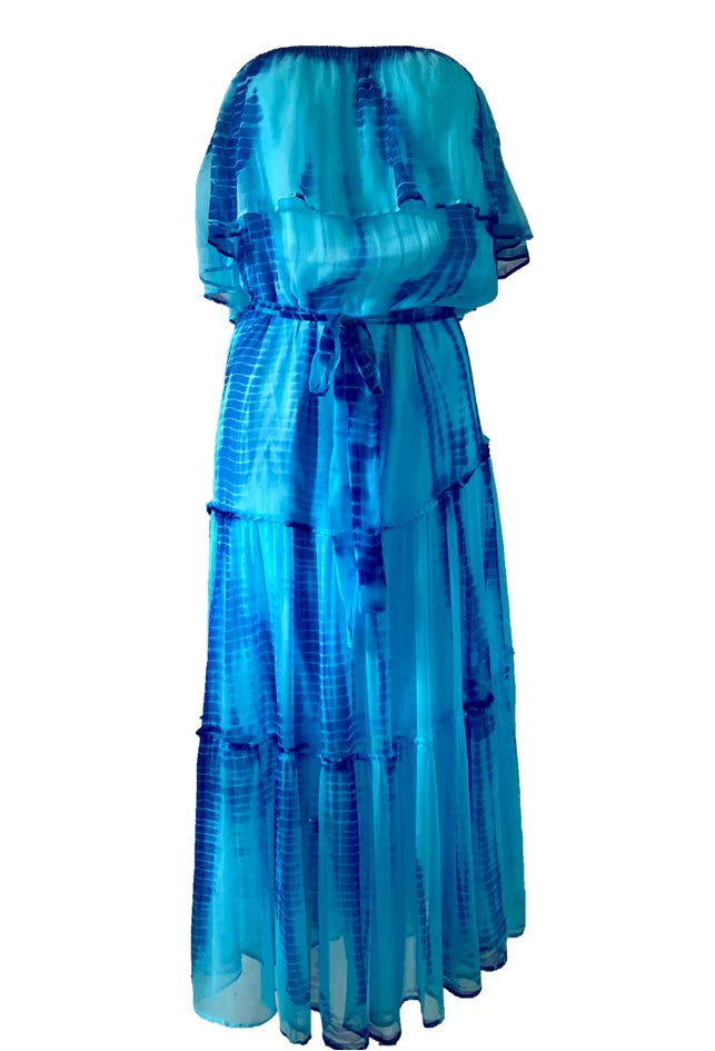 Lindsey Brown Mykonos Blue Maxi Dress