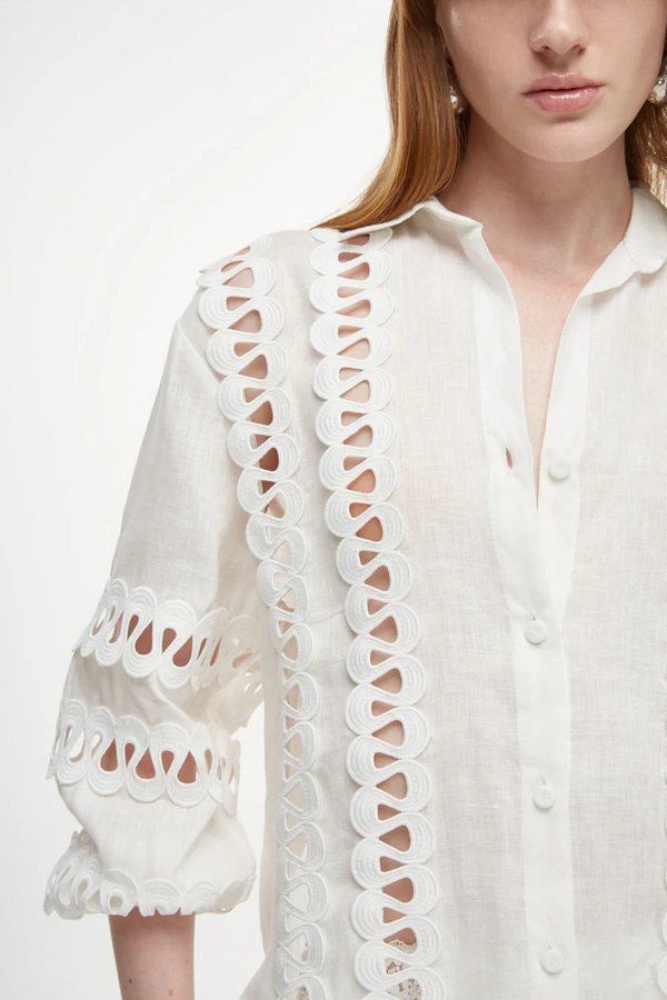 Waimari Solana Shirt in White Linen