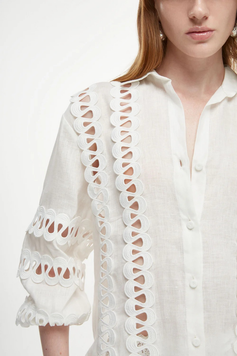 Waimari Solana Shirt in White Linen