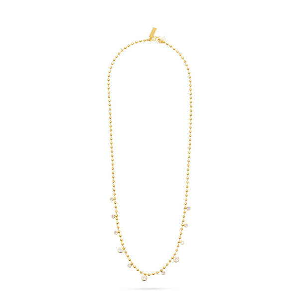 Talis Chains Ball Chain Necklace CZ Drops