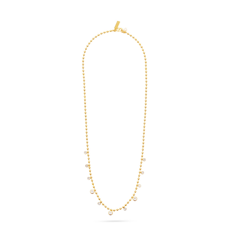 Talis Chains Ball Chain Necklace CZ Drops