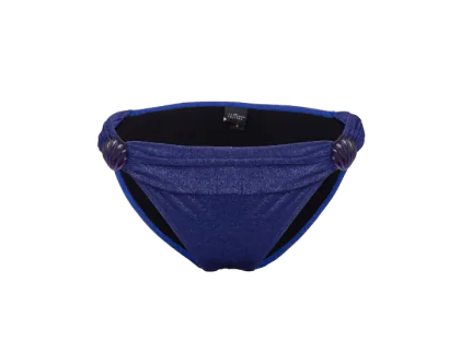 Tatiane De Freitas Etincelle Ruched Bandeau Bikini with Tab Bottoms in Navy