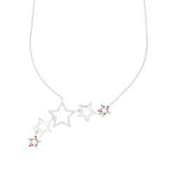 Rosie Fortescue Silver Rainbow Star Cluster necklace