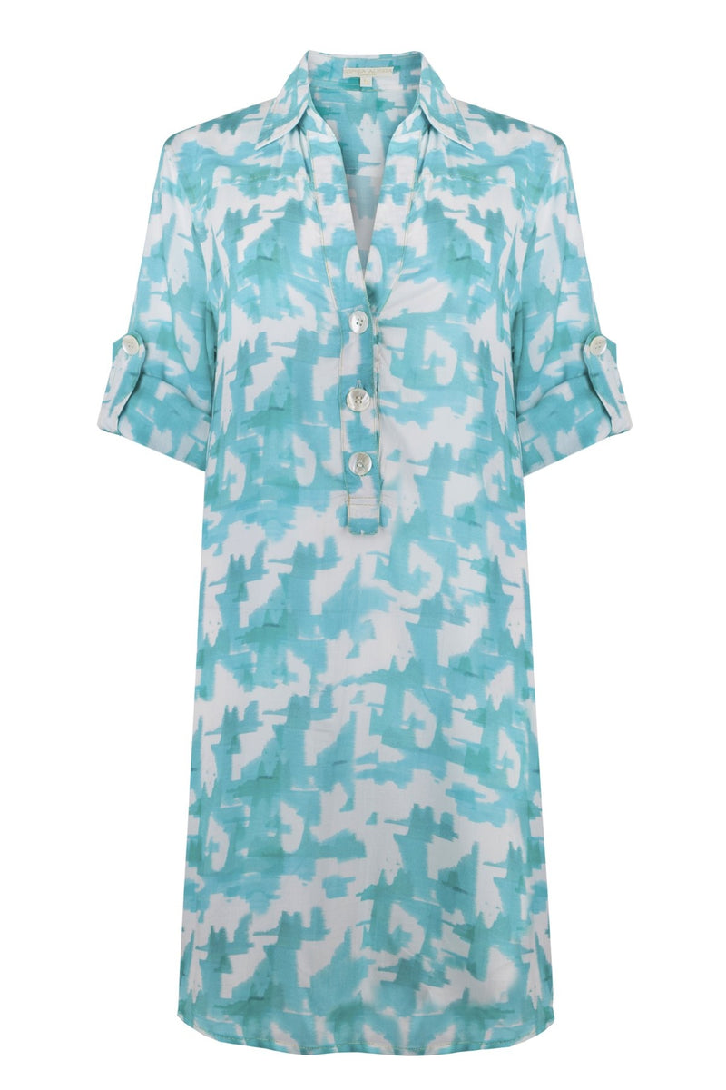 Sophia Alexia Beach Shirt - Texture Turquoise