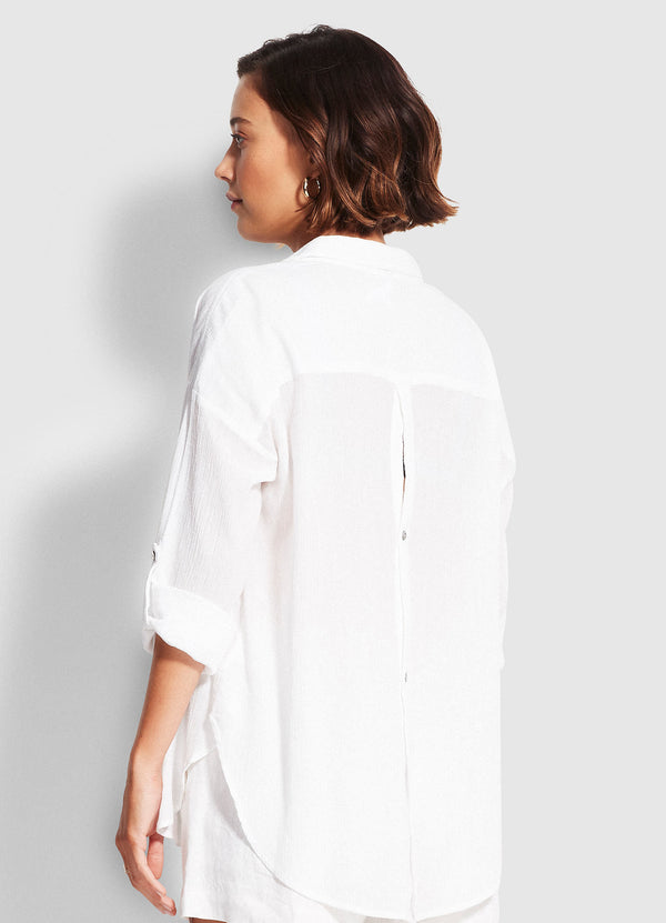 Seafolly Classic Beach Shirt in White