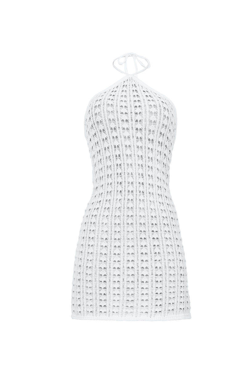 PQ Liv Crochet Dress In White