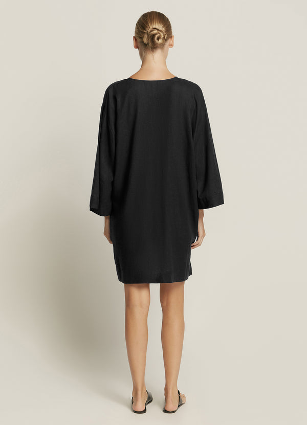 Jets Wide Sleeve Kaftan Black