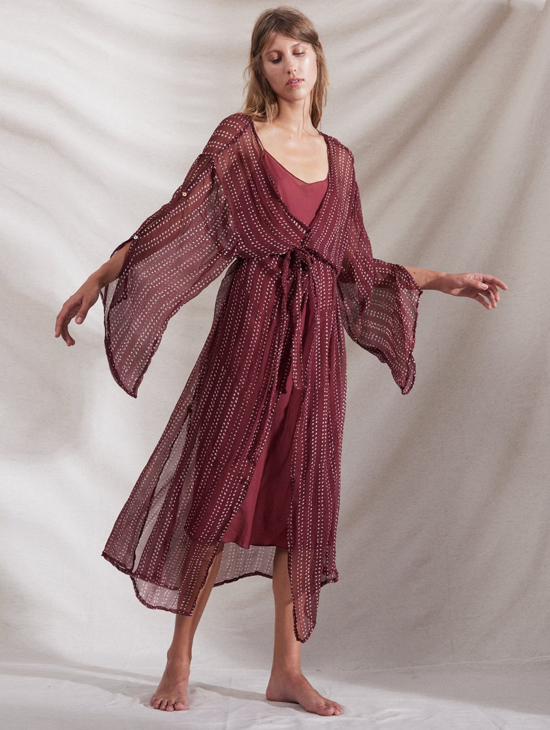 Cloe Cassandro Fifi Robe in Damson Dot Print