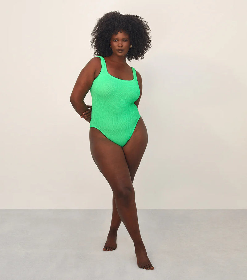 HunzaG Square Neck One Piece in Lime