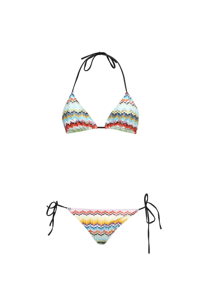 Missoni Multicolour Bright Triangle Tie Side Bikini