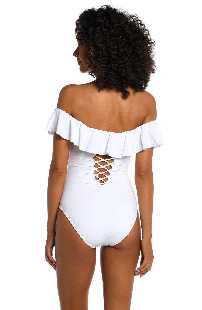 La blanca lace up one piece hotsell