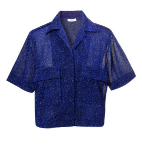 Oseree Blue Lumiere Bowling Shirt