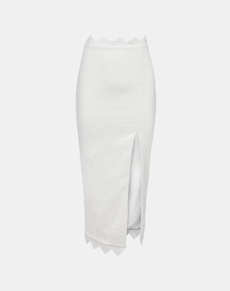 Vix Imani Midi Skirt in Off White
