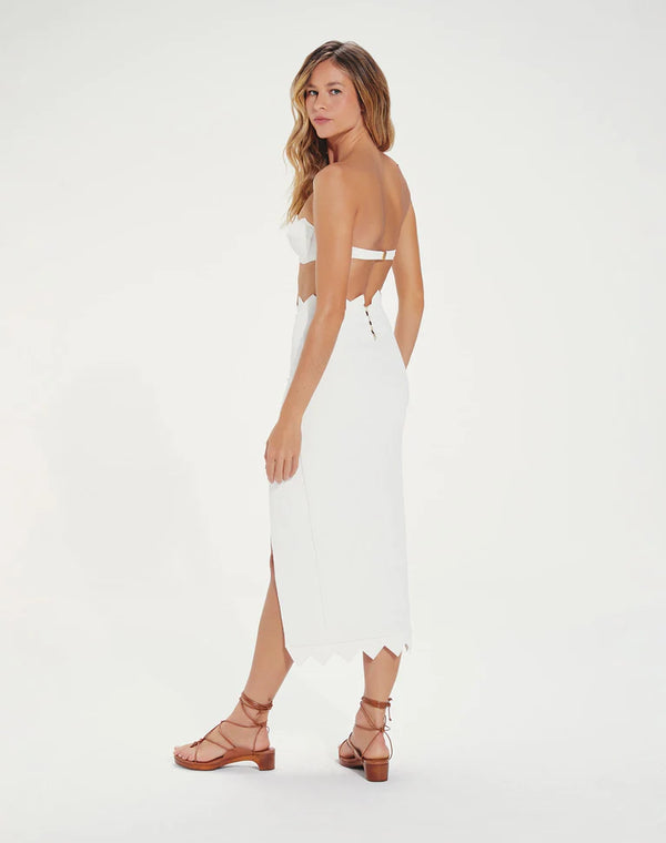 Vix Imani Midi Skirt in Off White