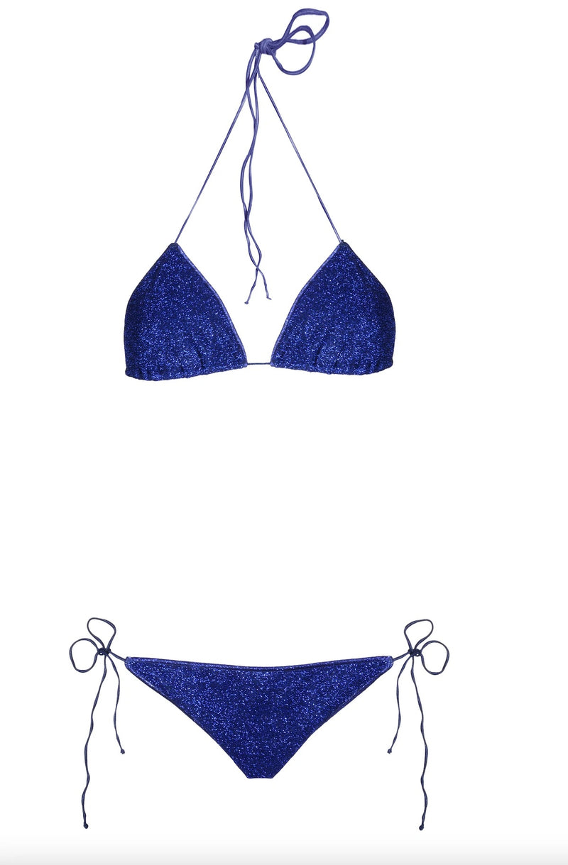 Oseree Blue Lumiere Tie Side Bikini Set