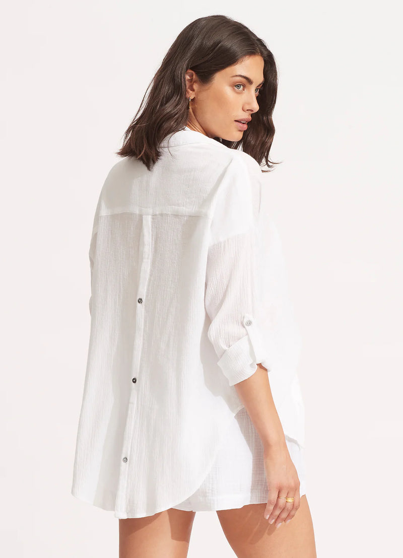 Seafolly Classic Beach Shirt in White