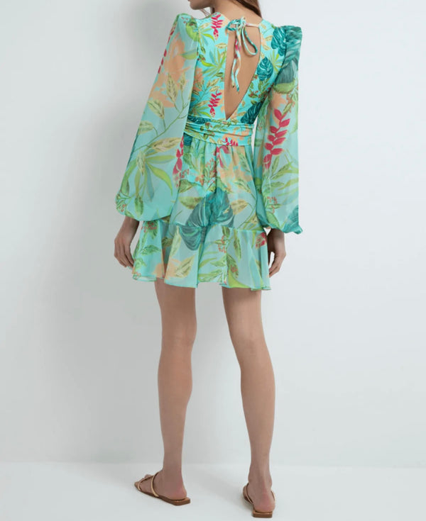 Patbo Tropicalia Long Sleeve Mini Dress